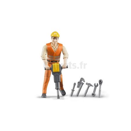 Worker with construction accessories - BRUDER - 60020