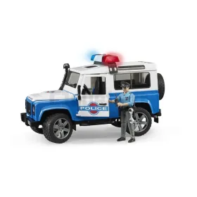 Land Rover Defender Police Avec Personnage Bruder 02595 BRUDER