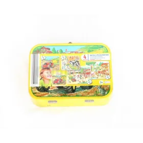 4 puzzles de granja con estuche de metal