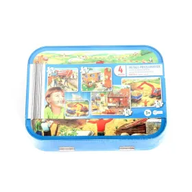 4 Puzzles Chantier avec Valisette en Métal Sans marque