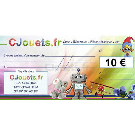 Chèque cadeau 10€ Cjouets