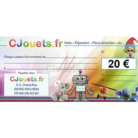 Chèque cadeau 20€ Cjouets