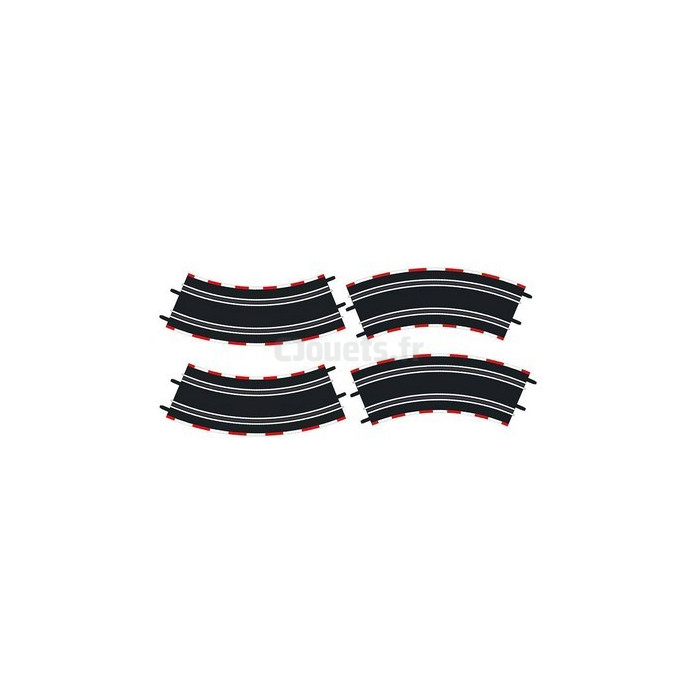 Accessoires circuits et véhicules Carrera Go pièce courbe de la piste 3/45  degrés 4 pièces noir