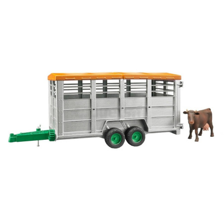 Livestock trailer + cow Bruder 02227