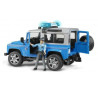 Land Rover Defender Avec Policier Et Accessoires et Gyrophare fonctionnel Bruder 02597 02597