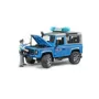 Land Rover Defender Avec Policier Et Accessoires et Gyrophare fonctionnel Bruder 02597 BRUDER