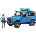 Land Rover Defender Avec Policier Et Accessoires et Gyrophare fonctionnel Bruder 02597 BRUDER