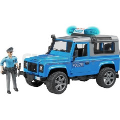 Land Rover Defender With Police And Accessories And Functioning Beacon Bruder 02597 02597