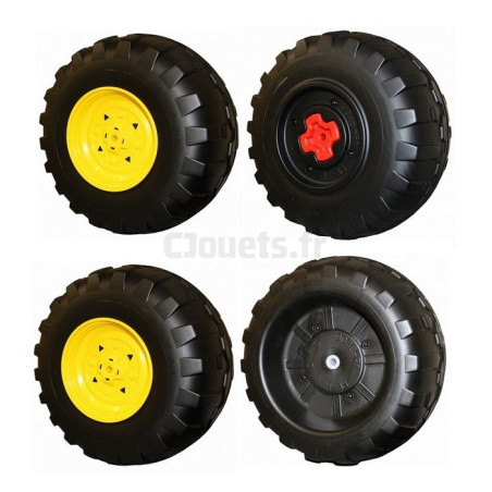 Ensemble 4 roues avant + arrière John Deere Gator HPX 12 et 24 volts Peg-Pérego