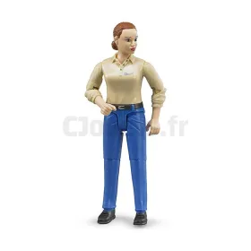 Figurine femme chatain - BRUDER - 60408 BRUDER