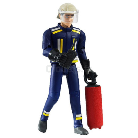 Feuerwehrfigur mit Helm, Handschuhen und Zubehör - BRUDER - 60100