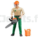 Lumberjack figurine with forestry accessories - BRUDER - 60030 BRUDER