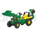 Tracteur à Pédales Rollyjunior John Deere + Pelle Avant + Excavateur Arrière Rolly Toys 811076 ROLLY-TOYS