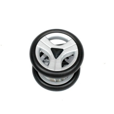 Double silver gray front wheels For Aria Peg-Pérego stroller