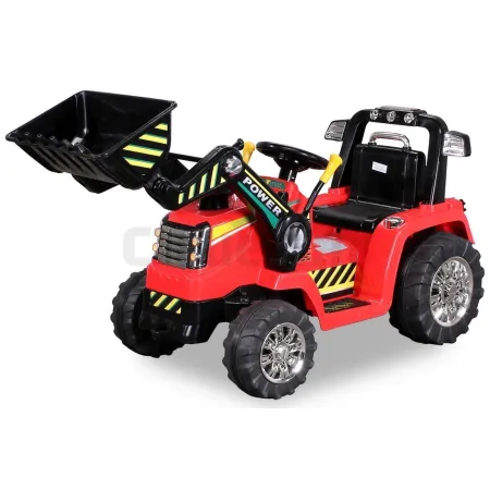 Tractor Pala Eléctrica Niño 12 Voltios Rojo