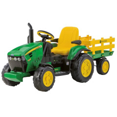 John Deere Ground Force Electric Tractor + Trailer for Children, 12 Volts Peg-Pérego OR0047