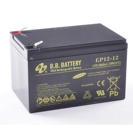 Batterie 12 Volts 12Ah Cyclique, Haute performance