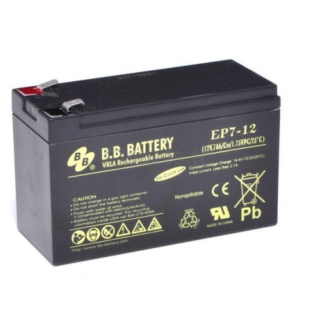 Battery 12 Volts 7Ah Cyclic, High performance EP7-12