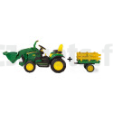 Electric Child Tractor John Deere Ground Loader 12V + Peg-Pérego trailer PEG-PEREGO